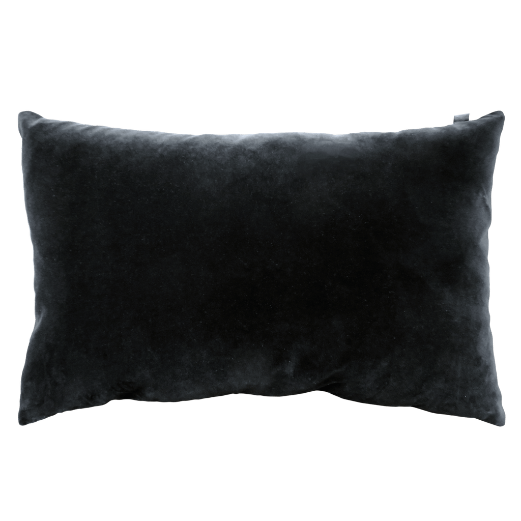 Black velour outlet cushion