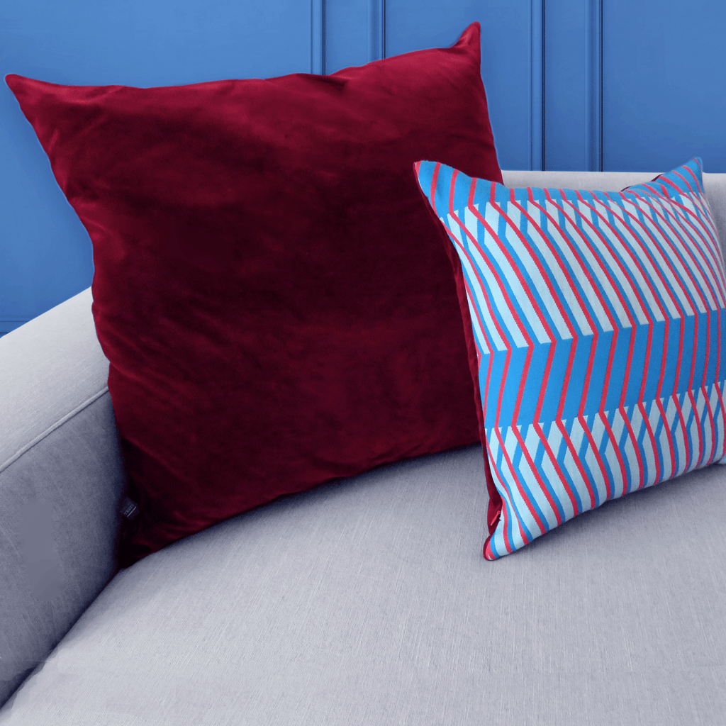 Large burgundy best sale cushions