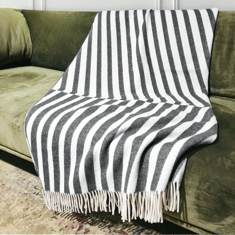 Eco-Cashmere Throw Blanket - Metronomic- Gray - Sabba Designs