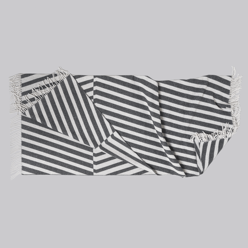 Eco-Cashmere Throw Blanket - Metronomic- Gray - Sabba Designs