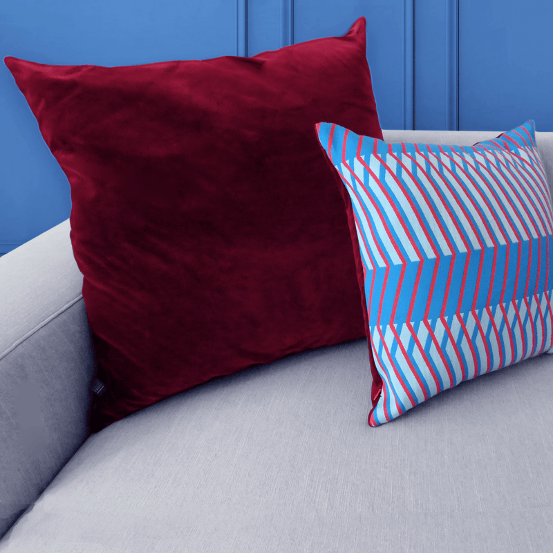 Large Velvet Cushion - Burgundy - Sabba Designs