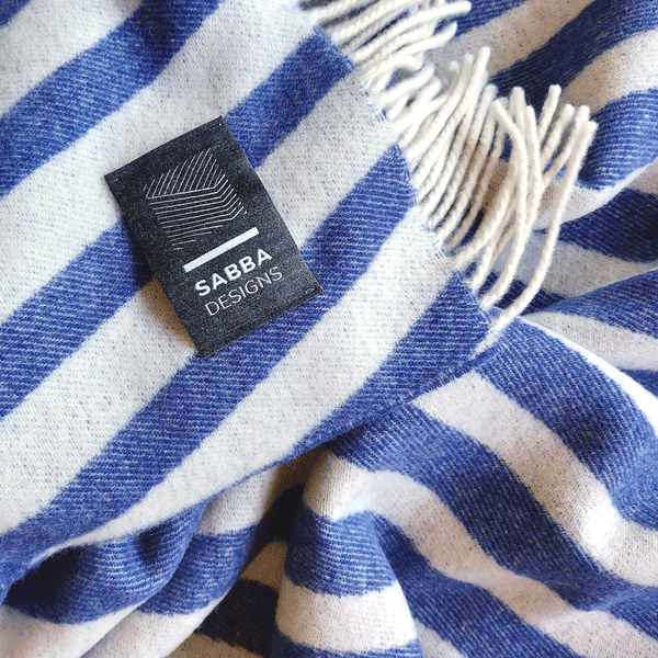 Eco-Cashmere Throw Blanket - Metronomic- Navy - Sabba Designs